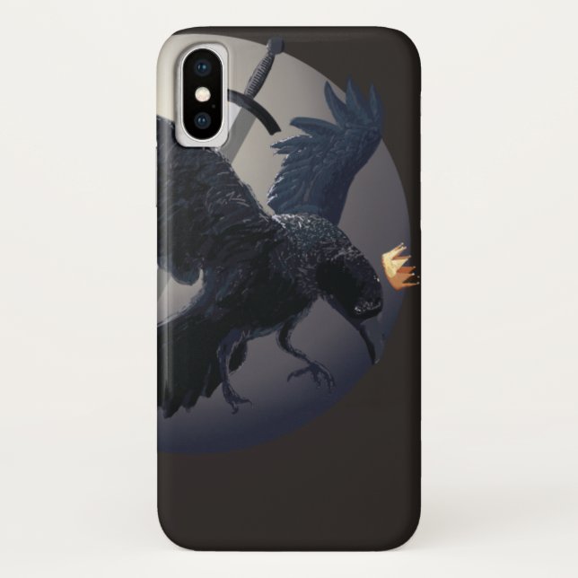 Coques Case-Mate iPhone Caisse foncée fraîche de l'iPhone X d'art de Raven (Dos)