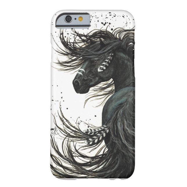 Coques Case-Mate iPhone Caisse frisonne noire de l'iPhone 6 de cheval (Dos)