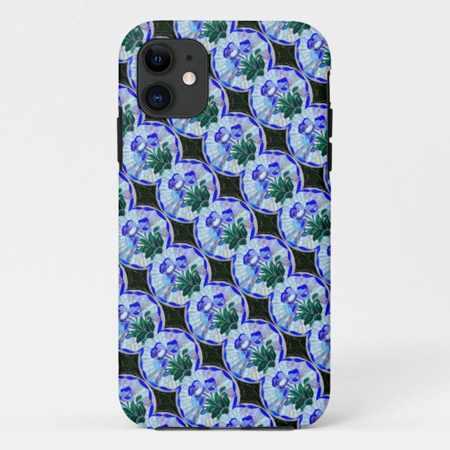 Coques Case-Mate iPhone caisse géométrique de fleur en verre souillé (Dos)