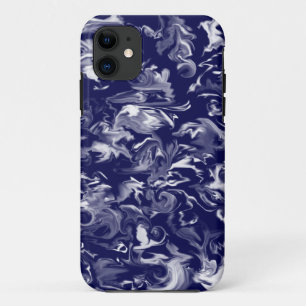 Coque Case-Mate iPhone Caisse mélangée bleu-foncé et blanche de télé