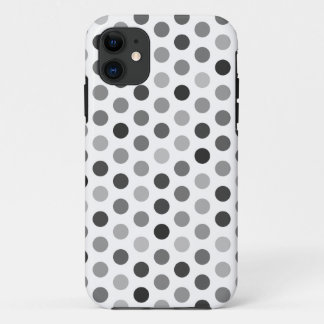Coques Pour iPhone Caisse modelée à fond gris de point de polka