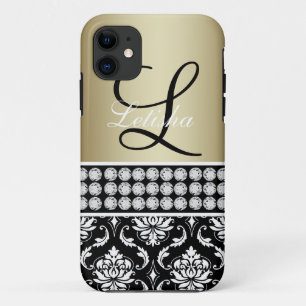 Coques Pour iPhone Caisse noire de l'iPhone 5 de monogramme de nom de