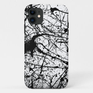 Coque iPhone 11 Caisse noire de l'iPhone 5 d'éclaboussure à pein