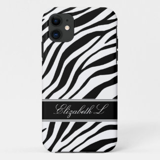 Coques Pour iPhone Caisse noire et blanche d'impression de zèbre de