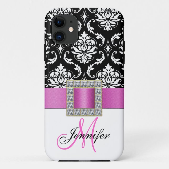 Coques Case-Mate iPhone Caisse noire rose personnalisée de l'iPhone 5 de (Dos)