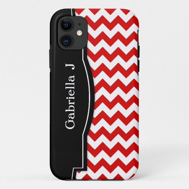 Coques Case-Mate iPhone Caisse noire rouge de l'iPhone 5 de vue de Chevron (Dos)