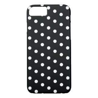 Coque iPhone 7 Caisse noire vintage de point de polka