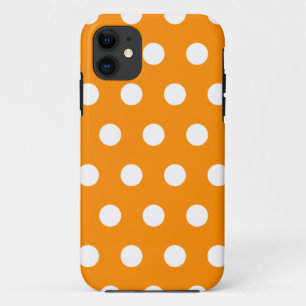 Coque iPhone 11 Caisse orange de l'iPhone 5 de point de polka