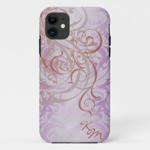 Coque Case-Mate Pour iPhone Caisse orange rococo vintage de monogramme à peine