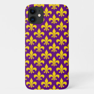 Coque Case-Mate Pour iPhone Caisse pourpre de l'iPhone 4/4S de Gold Fleur de