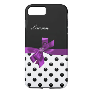 Coque iPhone 7 Plus Caisse pourpre de l'iPhone 5 d'arc de monogramme