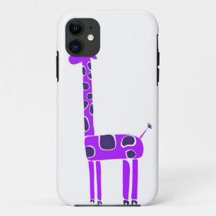 Coque iPhone 11 Caisse pourpre de l'iPhone 5 de girafe
