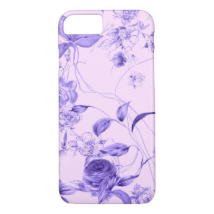 Coque Case-Mate iPhone Caisse pourpre florale vintage élégante de rose de