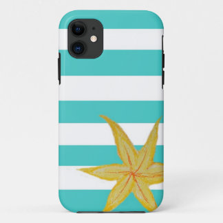 Coque iPhone 11 Caisse rayée de fleur