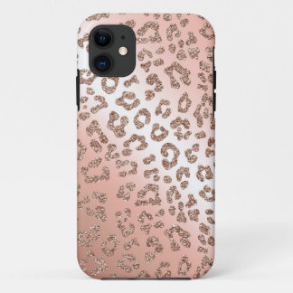 Coque iPhone 11 Caisse rose de parties scintillantes d'empreinte