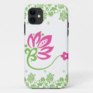 Coque Case-Mate iPhone Caisse rose et verte de poche de Paisley pour
