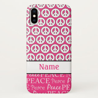 Coque iPhone X Caisse rose personnalisée de contact d'iPod de