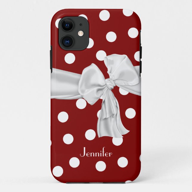 Coques Case-Mate iPhone Caisse rouge et blanche de l'iPhone 5 de point de (Dos)