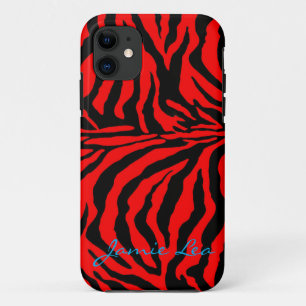 Coques Pour iPhone Caisse rouge et noire de téléphone de zèbre