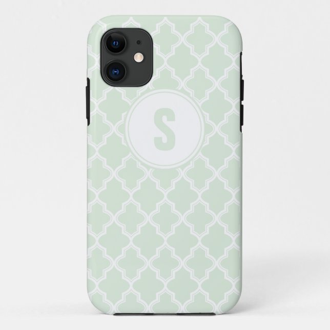 Coques Case-Mate iPhone Caisse verte en bon état d'IPhone 5 de monogramme (Dos)