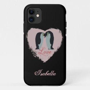 Coque iPhone 11 Caixa personalizada amor do pinguim