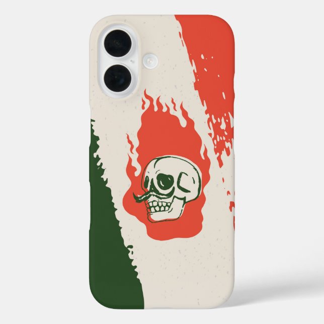 Coques Case-Mate iPhone Calavera Caliente - Crâne flamboyant avec Moustach (Verso)
