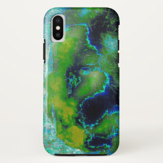 Case-Mate iPhone Case Calcaire Abstrait en vert citron et bleu