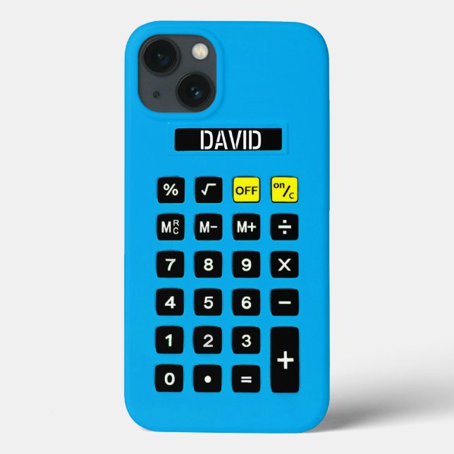 Coques Case-Mate iPhone Calculatrice bleue avec clavier (Verso)