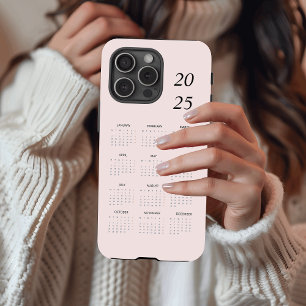 Coque Case-Mate iPhone Calendrier Pastel Pink 2025 personnalisé
