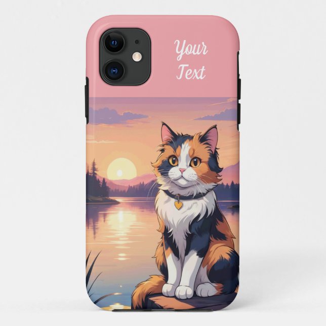 Coques Case-Mate iPhone Calico Cat par le lac (Dos)