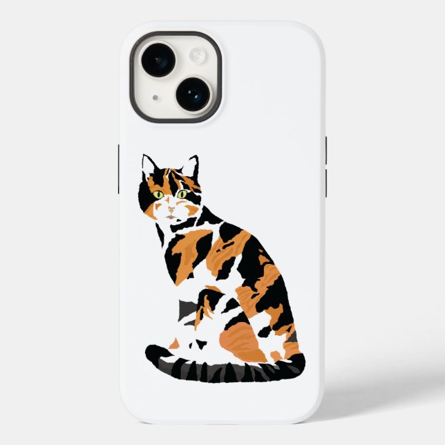 Coques Case-Mate iPhone Calico chat assis (Verso)