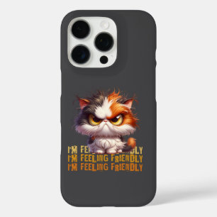 Coque iPhone 16 Pro Calico Grumpy Chat et une citation drôle