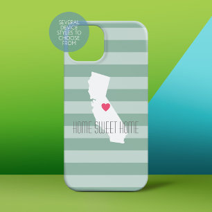 Coques iPhone 16 California Home State Love with Custom Heart
