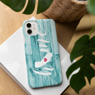 Coque Pour iPhone 16 California Home State Turquoise Wood Look