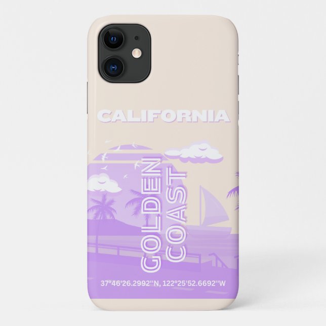 Coques Case-Mate iPhone Californie, Côte d'Or, Art du voyage, Preppy (Dos)
