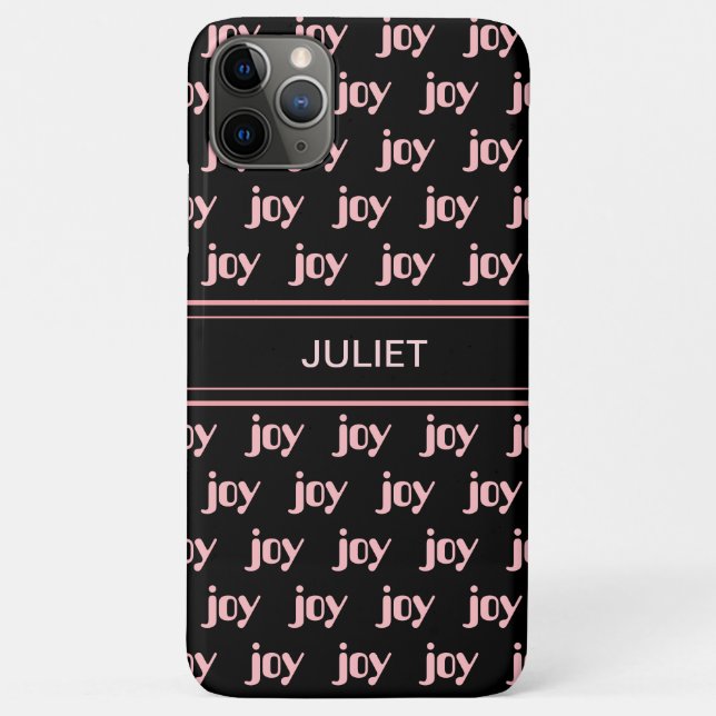 Coques Case-Mate iPhone Calligraphie de joie rose éditable moderne sur fon (Dos)