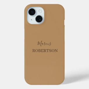 Coque Case-Mate iPhone Calligraphie monogramme brun minimaliste professio
