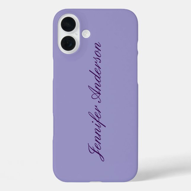 Coques Case-Mate iPhone Calligraphie Pastel Pale Purple Personnalisé (Verso)