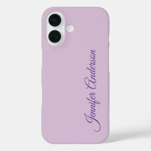 Coque Pour iPhone 16 Calligraphie Pastel Thistle Rose Nom personnalisé