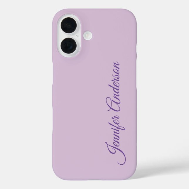 Coques Case-Mate iPhone Calligraphie Pastel Thistle Rose Nom personnalisé (Verso)