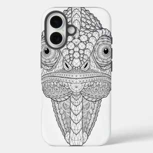 Coque Pour iPhone 16 Caméléon de cristal Art géométrique Animal de cr