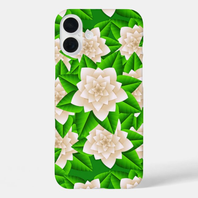 Coques Case-Mate iPhone Camellias blancs et Feuilles verts (Verso)