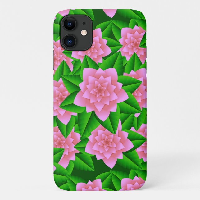 Coques Case-Mate iPhone Camellias rose glace et Feuilles verts (Dos)