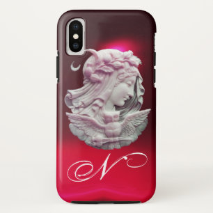 COQUES POUR iPhone CAMEO ANTIQUE, LUNE DAME DE NUIT AVEC OWL MONOGRAM