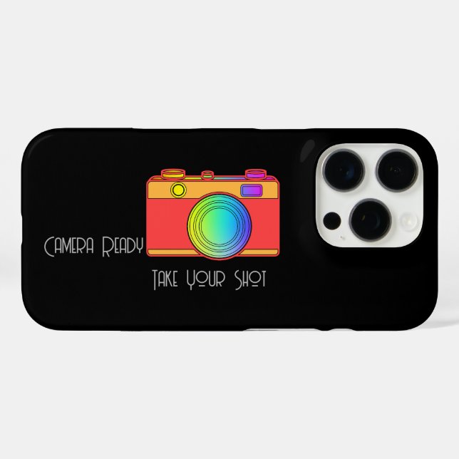Coques Case-Mate iPhone Caméra Prêt à prendre votre photo noir (Verso (horizontal))