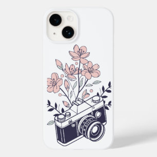 Coque Case-Mate iPhone Caméra vintage avec fleurs - Photographie florale