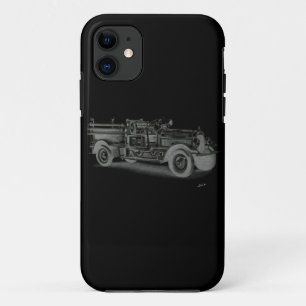 Case-Mate iPhone Case camion de pompiers vintage dessiné à la main inver