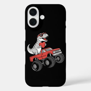 Coque Pour iPhone 16 Camion Monstre de la Saint-Valentin T Rex Dinosaur