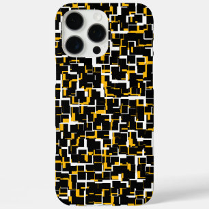 Coques iPhone 16 Pro Max Camion numérique noir blanc Motif jaune