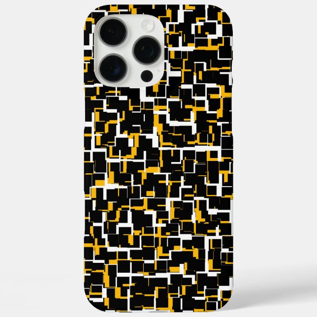 Coques Case-Mate iPhone Camion numérique noir blanc Motif jaune (Verso)